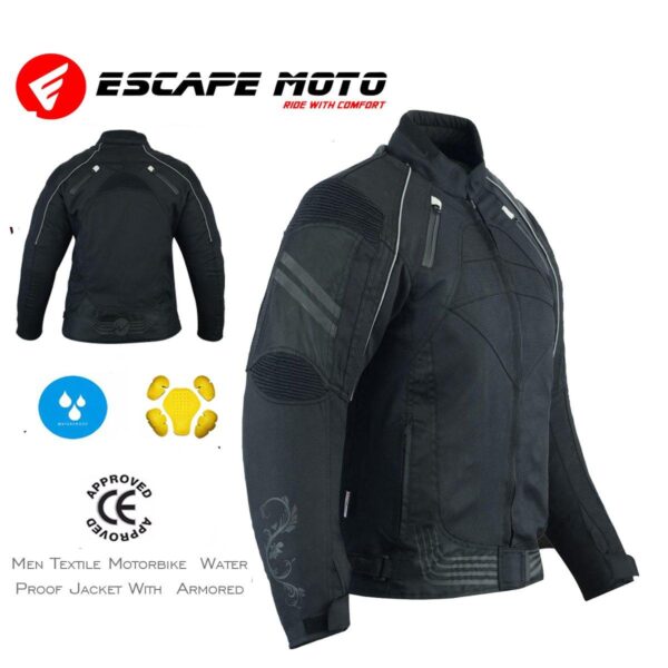 Motorcycle Ladies Textile Black Jacket (EM10358) - Escape Moto Gears