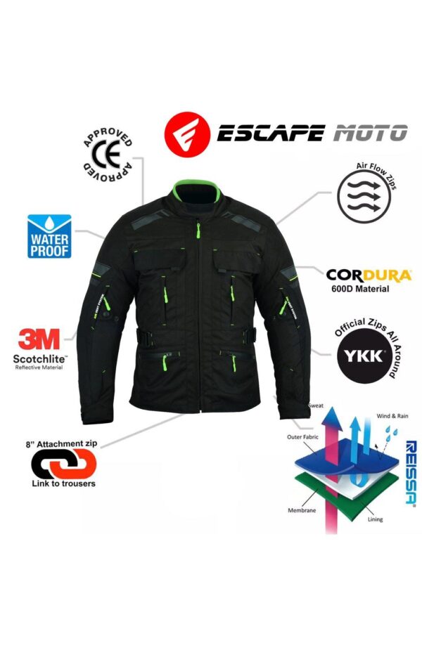 Motorcycle Men Cordura Jacket - Escape Moto Gears