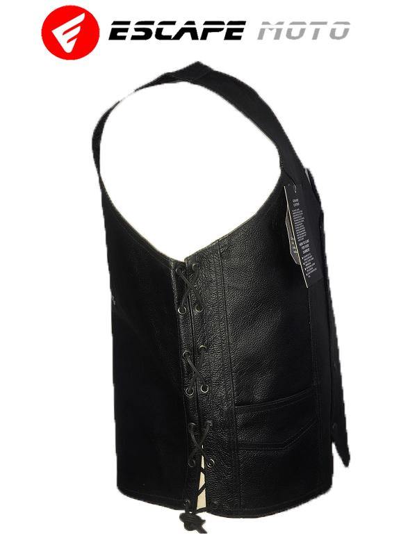 GENUINE LEATHER SKULL VEST (EM10383) - Escape Moto Gears