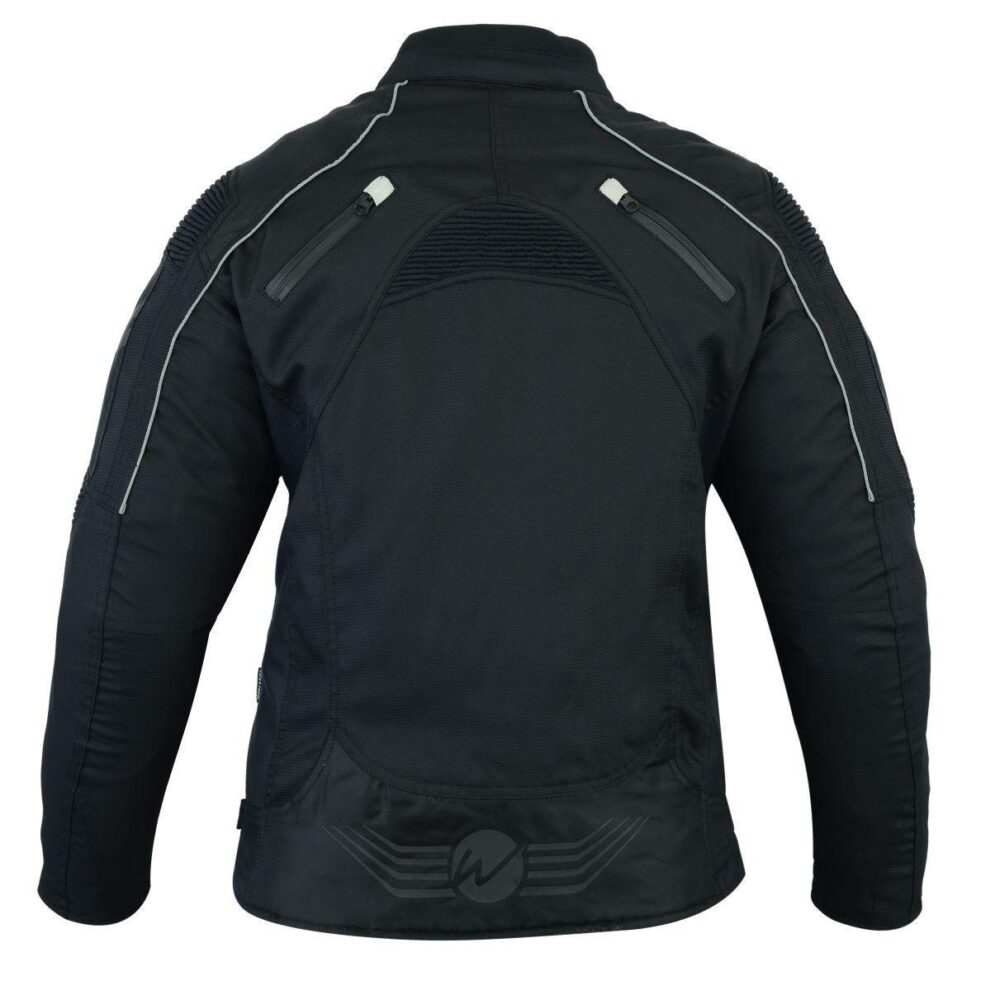 Motorcycle Ladies Textile Black Jacket (EM10358) - Escape Moto Gears